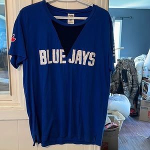 Pink blue jays shirt